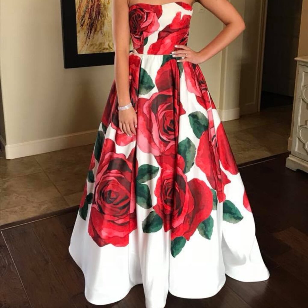 rose prom dress fit after being altered